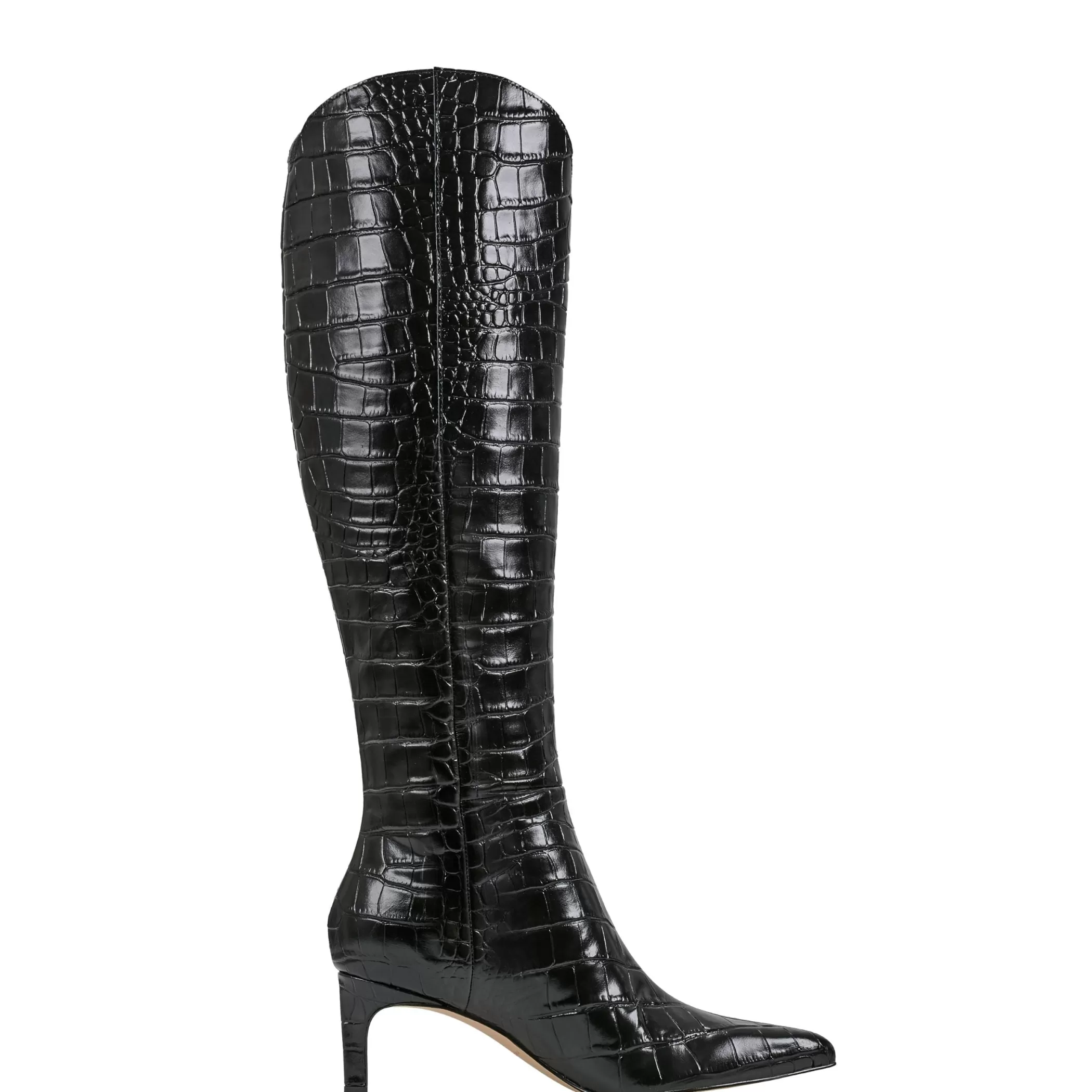 Discount Marc Fisher Quinnie Dress Boot Black Croco Leather